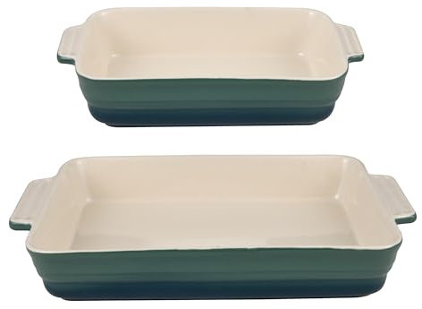 Bergner Fuente de Cocina Excalibur 2 Piezas Verde Crema Gres