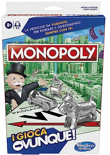 Hasbro Gaming Monopoly, I Play Anywhere, Portable Family Game, Travel Board Games for Kids and Girls Ages 8+ Strategy and Fun for 2-4 Players