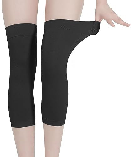 Elastische Kniebandage Damen Kniewärmer Winter Warm Knieschoner Dünn Knie Bandage Atmungsaktiv Rutschfest Knieschützer 1 Paar Bequem Knieorthese Sport Knieprotektor für Radfahren Joggen Yoga