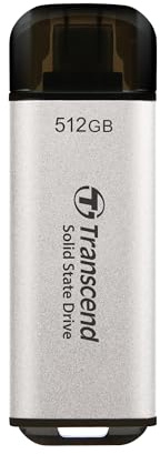 Transcend 512GB ESD300 Portable SSD 1050 MB/s Typ C, Silber, USB-Stick | Externe SSD mit USB 3.2 Gen 2 für iPhone 17, 16, 15, iPad, Mac, Pixel 11, Steam Deck, Android und Smart-TV