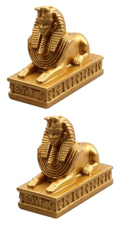 GRIRIW 2Stk Ägyptischer Schmuck Kunsthandwerk Dekoration Zuhause golden Antike Ägyptische Figuren Home Office Tischdeko