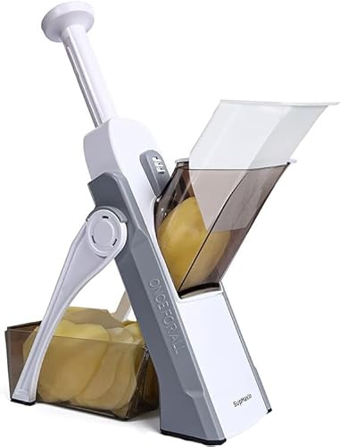 Cortador de Verdura seguro, Multifuncional de Mandolina de Cocina Manual, Cuchillas de acero construidas, Artefacto de picar cocina para patata, Para el Chef y el Hogar