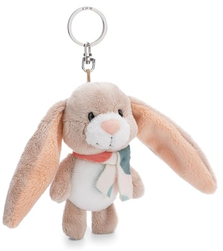 Kuscheltier Hase Fjella 10cm - Plüsch-Begleiter Kuscheltieranhänger mit Schlüsselring für Schlüsselband, Schlüsselbund & Schlüsselhalter
