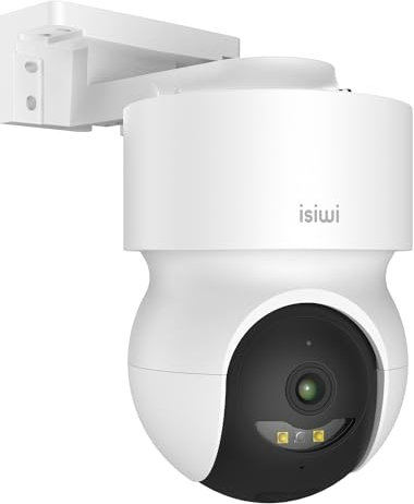 Isiwi Redi ON Telecamera Motorizzata Wi-Fi Uso Esterno per sorveglianza, 3MP, SD Card, IP65, Rilevazione Umani PIR, Audio, Compatibile con Alexa/Google, App per smartphone