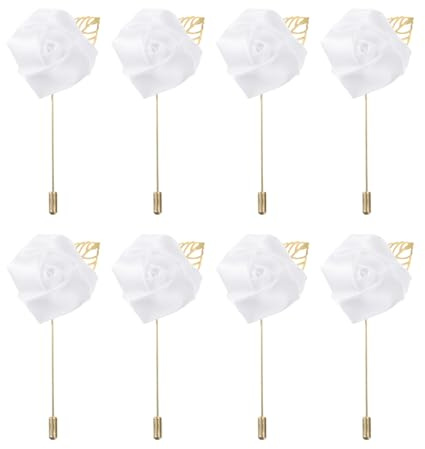 QUARKZMAN Herren Ansteckblumen Rosen Anstecknadeln für Hochzeit, Jubiläum, formelles Abendessen