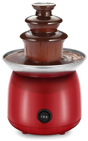 Mini Chocolate Fountain,Stainless Steel Chocolate Fountain Machine,3-Tier Chocolate Fondue Tower,Electric Chocolate Melting Tower,Suitable for Parties,Family Gatherings,Dipping Strawberries
