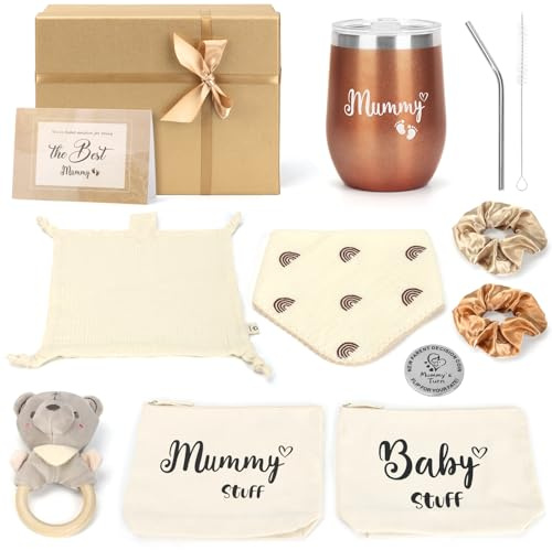 Topskypresent till nyfödda – champagnepresenter till blivande mödrar – personlig presentförpackning för nyfödda – graviditetspresenter för nybakade föräldrar – unisex baby shower väska