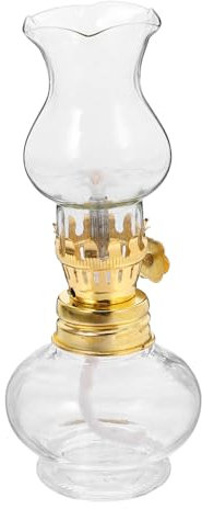 HOMOCONO Vintage Tischöllampe Aus Glas Kleine Petroleumlampe Mit Windfestem Lampenschirm Retro Öllaterne Für Innenbereich Und Dekoration Von Balkon Und Terrasse