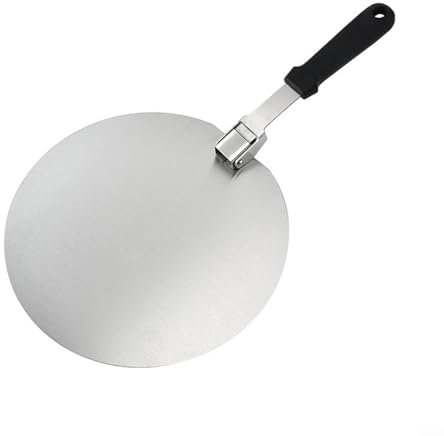 Pala per pizza, pala per pizza con manico in legno e vassoio in acciaio inox, per pizza e pane (S)