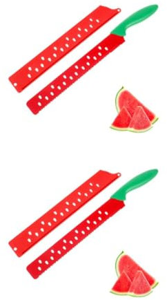 Cabilock Cuchillo Sandia 2 Piezas Cuchillo De Sandía Extendido Melón De Melon Cortador De Sandia Cortador De Molino De Viento De Sandía Herramienta De Corte Herramienta De Queso Acero Inoxidable