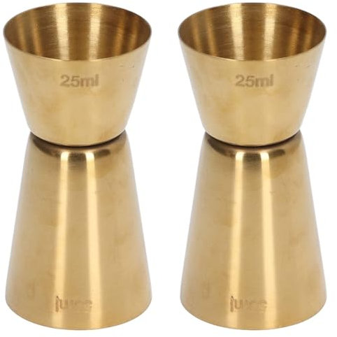 2 pezzi cocktail jigger oro doppia testa acciaio inossidabile jigger misura jigger shot liquori misurazioni vino jigger bar misurino for barman, shot misurino barista jigger(25/50ml)