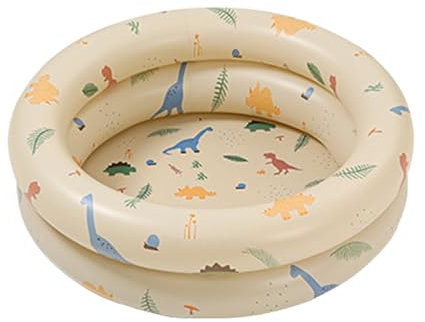 Inflatable Swimming Pool 26x88cm Inflatable Pool Baby Retro Blow Up Swimming Pool Family Cute Style Thickened Water Pool (Beige Dinosaur)