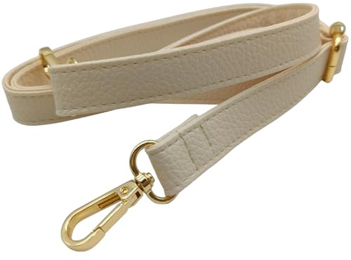 Correa Ajustable de Piel para Mujer Bolso, 90-125cm PU Correa de Reemplazo Universal Bolso para Mujer con Hebilla de Oro para Cruzados/Monedero/Camara Accesorios, 2.5cm, 1816（Beige）