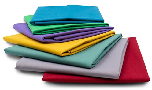 VmG-Store Bomullstyg, set, 148 cm, bredd 100 % bomull, 3,5 m, tygpaket, lapptäcke, sömnad, gör-det-själv, metervara, färgset, tyger för kläder, dekoration, hantverk (7, färgglada 8)