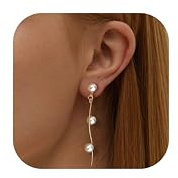 Kakonia Örhängen Clip Dam, Örhängen Pärla Kvinnor Clip Örhängen Cz Falska Hjärta Löv Hypoallergena Silver Guld Klassiska Örhängen Utan Hål För Kvinnor Ingen Piercing Falska Örhängen -Twist, Rostfritt