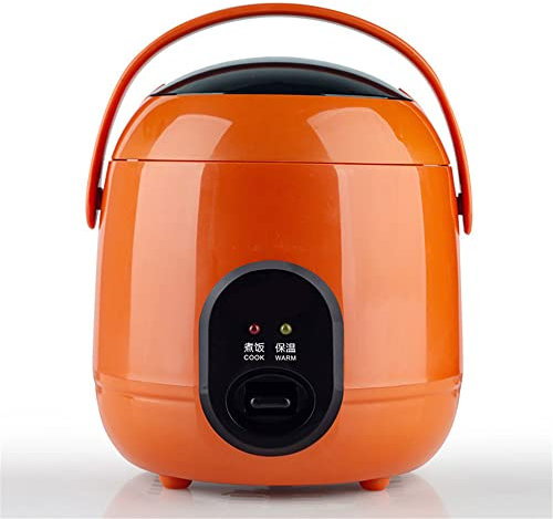 Mini Rice Cooker And Steamer Electric Cute Rice Cooker With 2 Layers Heating Multifunction 2-3 Person Kitchen Cooker,1.2L,Orange