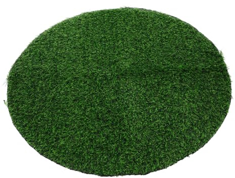 OUNONA Tappeto Tondo in Prato Artificiale Decorativo Verde in Pvc per Protezione Tavolo da Pranzo per e Decorazioni Naturali Artistiche