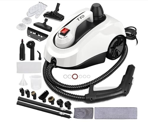 TVD Limpiador de vapor, limpiador de tapicería, limpiador a vapor con cable de alimentación extra largo de 5 m para vapores, hornos, alfombras, sofá, tapicería, cuarto de baño