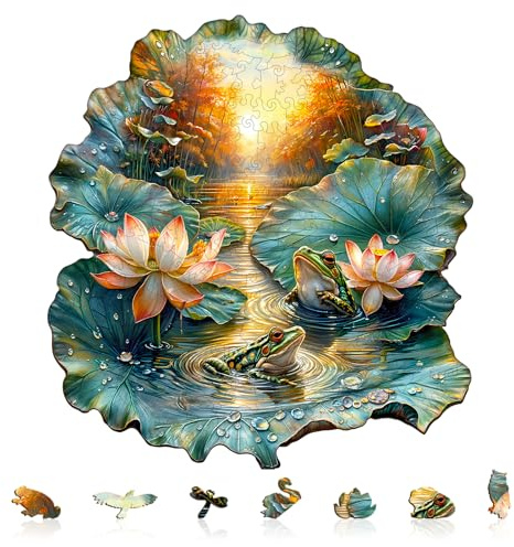 Jigfoxy Holzpuzzle Erwachsene, Chamäleon Holz Puzzle Erwachsen,einzigartiges Holztierpuzzle, Familie und Freunde L-34 * 31.8cm-255pcs