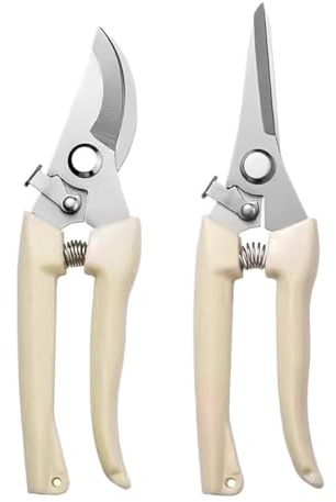 2 Garden Shears Secateurs, Grapevine Scissors Rose Pruners, Ergonomic Handles, Pruning Shears Garden Scissors for Bonsai Plants Flowers Harvesting Fruits Vegetables,2pcs