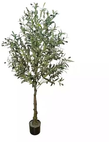 Olivo Artificial, Planta Artificial Olive Árbol Artificial, Árbol Falso En Maceta Para Interiores, Plantas Artificiales De Seda Con Tronco Frutas Realistas(80cm/2.6ft)