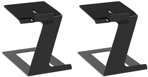 Paire de supports de haut-parleurs de bureau – Élévateur réglable pour haut-parleurs de bibliothèque de petite et moyenne taille – Parfait pour l'audio informatique et le home cinéma et une qualité