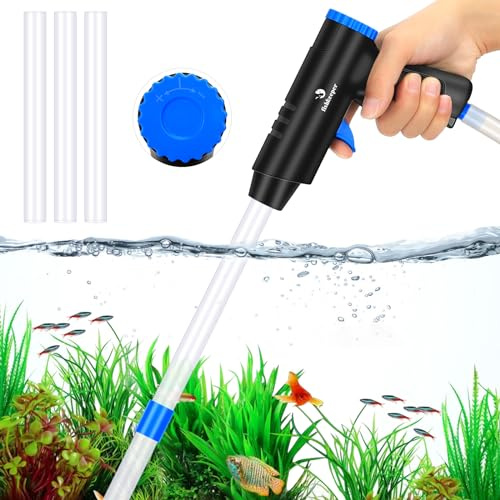 fishkeeper Mulmsauger Aquarium, 4 in 1 Starke Aquarium Sauger Einstellbarer Aquarium Reinigungsset