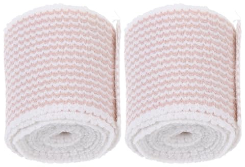 TEHAUX 2pcs Elastic Bandages Stretchable Sports Adhesive Tape for Compression Wrap Breathable Self-Fixation Bandages for Injury Support and Pressure Dressing Care