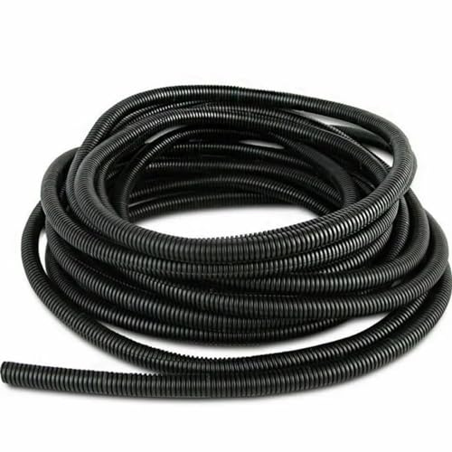 Kabelschutzschlauch Länge 3/6/15 Meter AD 7/10/13/15/18/21/25 mm Split Wire Conduit Polyethylenschlauch schwarzes Hülsenrohr(10mm,3 Meter)