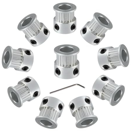 Newwish GT2 Riemenscheibe 20 Zähne 8mm Bohrung 6mm Breite,GT2 Timing Belt Pulley 20 Teeth 8mm Bore 6mm Width Zahnriemenscheibe für 3D-Drucker 6mm Breite GT2 Zahnriemen.(10 Stück)