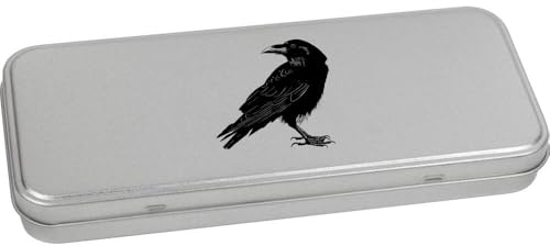Azeeda 'Mysterious Raven ' Stationery Tin - 180mm (TT00312196) | Metal Hinged Keepsake Box for Pens, Pencils, Crafts and Gifts
