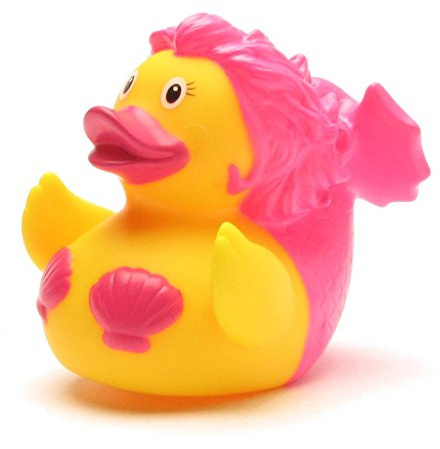 Quietscheente Meerjungfrau - pink I Badeente I L: 7,5 cm I inkl. Badeenten-Schlüsselanhänger im Set