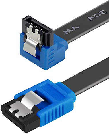 Benfei Cavo SATA III, cavo SATA III 6Gbps 90 gradi ad angolo retto con chiusura di bloccaggio 45,7 cm per SATA HDD, SSD, driver CD, masterizzatore CD