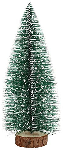 Cyrank Mini árbol de Navidad Blanco nevado Artificial, 11.6 Pulgadas Mesa pequeña Árbol de Navidad Flocado con Nieve Mesa pequeña Escaparate Árbol de Navidad Decoración de Mesa para el hogar