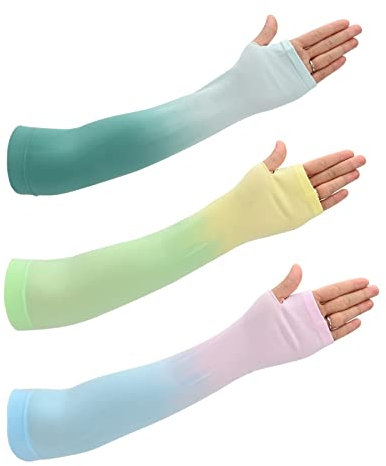 3 Paia Manicotti Braccio Protezione UV Raffreddamento Manicotti Braccio Gradiente Protezione Solare Estiva Copri Braccio per Uomo Donna Copri Tatuaggio Unisex per Sport Aperta Ciclismo Guida Corsa (C)