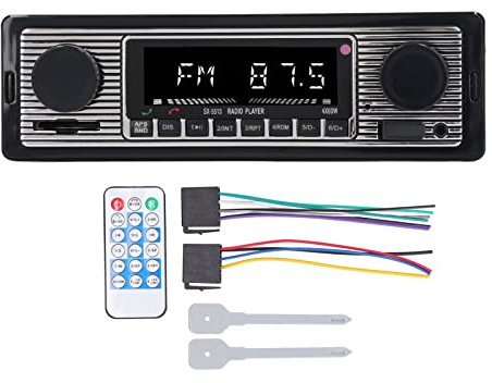 Autoradio Lecteur MP3, Lecteur MP3 HD de Voiture USB 2.0 Lecteur de Voiture Portable Bluetooth FM Télécommande 4 Canaux Audio pour la Conduite de Véhicule