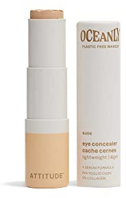 ATTITUDE Oceanly Plastic-Free Light Coverage Under Eye Concealer Stick, Titanium Dioxide-Free, EWG Verified, Vegan & Cruelty-free Makeup, Nude, 5.7 grams