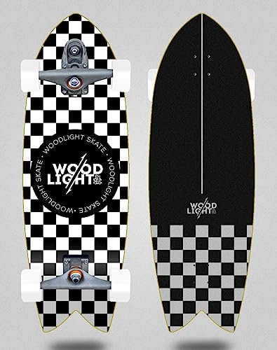 Wood Light Surfskate mit T12 Surf Skate Trucks - Classic Squares 32 Fish