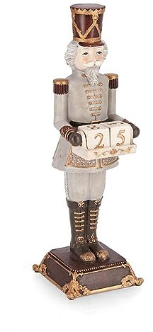 Magie di Natale Statuetta decorativa avvento in poliresina Soldatino schiaccianoci Edwyn natalizio h 31,5 cm