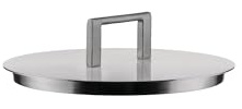 Alessi Convivio DC200/16 - Design-Deckel, Edelstahl 18/10, mit Stahlknauf und PVD-Beschichtung, 16 cm, Satiniert
