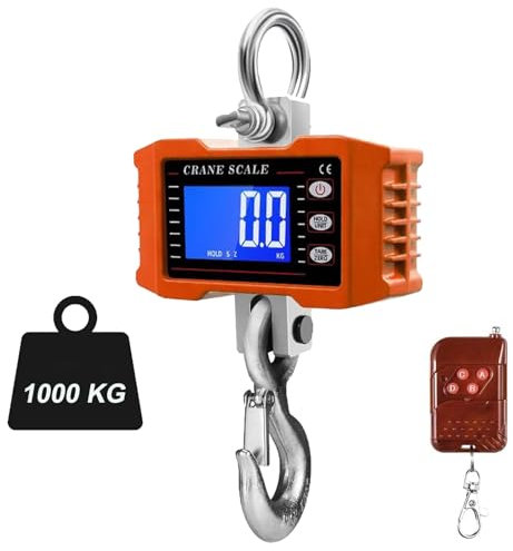 Báscula Colgante Digital, Báscula De Grúa LCD De 1000 Kg Con Control Remoto Báscula De Juego Electrónica Báscula Inteligente Para Agricultura Caza Con 2 Unidades Peso Kg/Lb Sin Batería