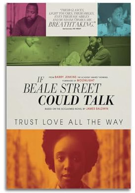 ZaMouss Poster de film If Beale Street Could Talk - Impression sur toile - Décoration murale pour salon, chambre à coucher - 60 x 90 cm - Style sans cadre
