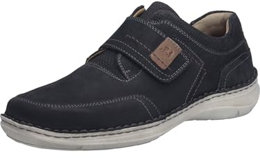 Josef Seibel herr halvskor med kardborreband New Anvers 83, bredd K (extra bred), utbytbar fotbädd, Mörkblå, 46 EU bred