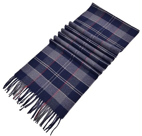 Mütze Schal Set Set Schottenkaro, Schottenkaro, Geschenk für Männer, Frauen, Kinder Schal Gelb Herren Damen Schal Rot Gemustert Tücher Set Mikrofaser Tücher Groß Haar Tücher 2 (Dark Blue, One Size)