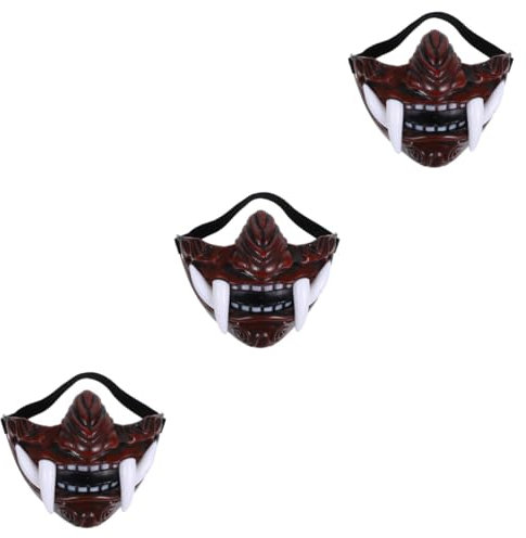 ibasenice 3stücke Japanese Tush Maske Für Cosplay Bunte Strapazierfähige Theatermaske Für Halloween Und Maskenball Für Männer Und Frauen Einzigartige Japanische Kultur
