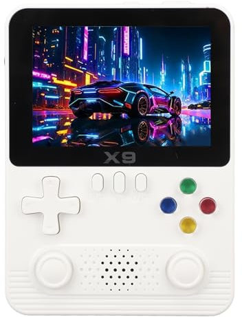 X9 Handheld-Videospielkonsole, Tragbarer Game-Player mit 3,5-Zoll-IPS-Bildschirm und Zusätzlichem Controller, 11 Spielemulatoren, Unterstützt 2 Spieler Zum Spielen auf Dem (White)