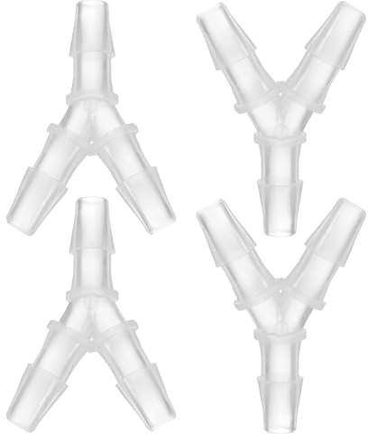 PATIKIL Raccordo Portagomma T Plastica 5/16 Trasparente 4Pz | Uguali Forma Y Giunto 3 Vie, Splicer Mender Adattatore Unione Incrocio Diviso, per Tubi Aria Acqua Carburante Gas Liquido