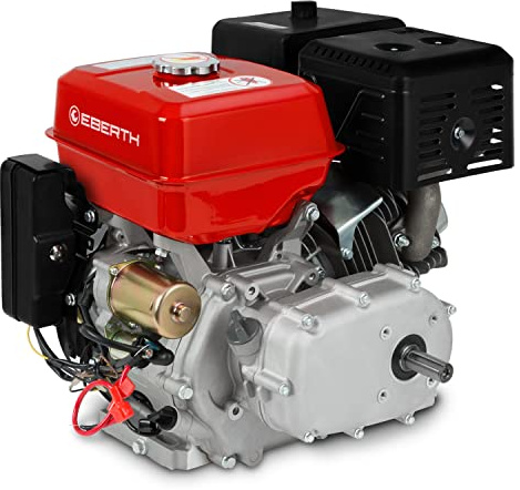 EBERTH 15 PS 11,03 kW Benzinmotor Standmotor Kartmotor Antriebsmotor mit Ölbadkupplung, 22 mm Ø Welle, E-Start, 17ah 12V Batterie, Ölmangelsicherung, 4-Takt, 1 Zylinder, 420 CCM Hubraum, luftgekühlt