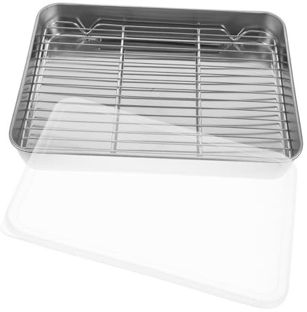 SECFOU Inspired Baking Pan Rectangular Oven Roasting Pans Rack Non Stick Baking Trays