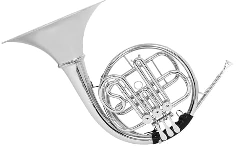 Bb Waldhorn Bb Ton Waldhorn Für Erwachsene 3 Tasten Messing Vernickelt Versilbert Musikinstrument Mit Koffer(Silver)